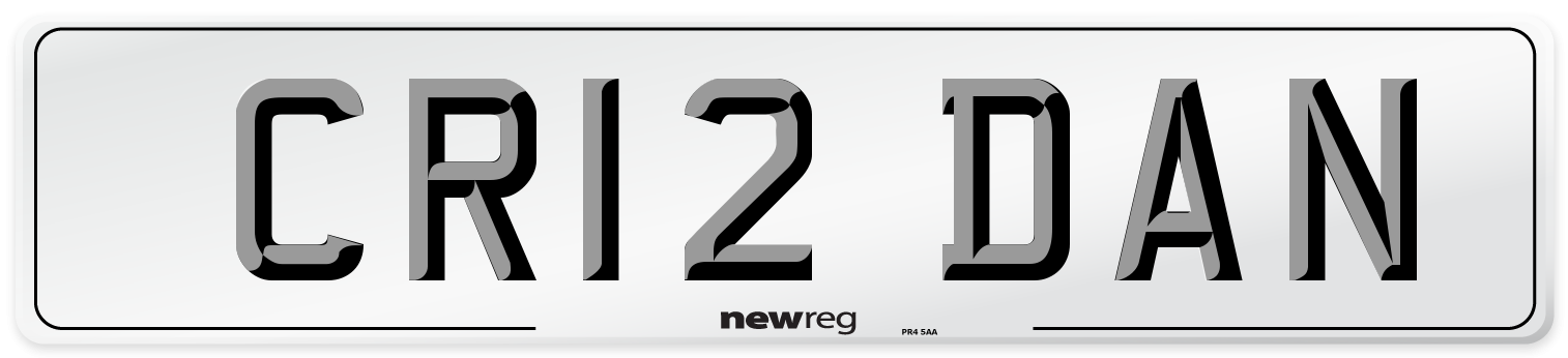 CR12 DAN Number Plate from New Reg